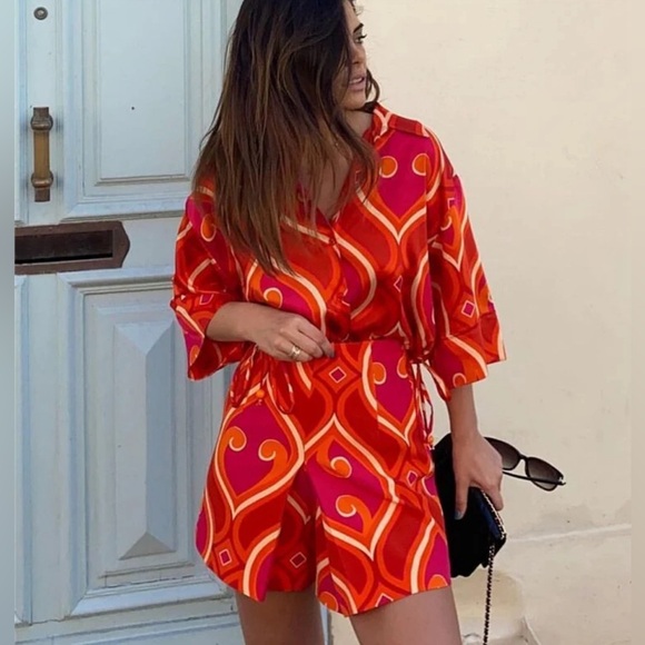 NWT Retro Summer Spring Zara Print Top - Picture 6 of 14